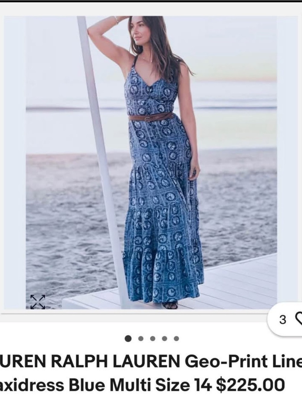 Ralph Lauren Blue linen Maxi Dress size 4